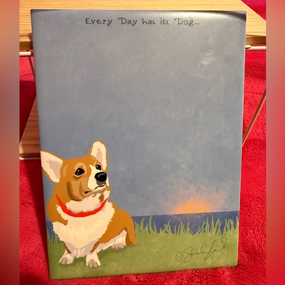 SOLD Ceramic Painted Tile Corgi - Picture 3 of 3